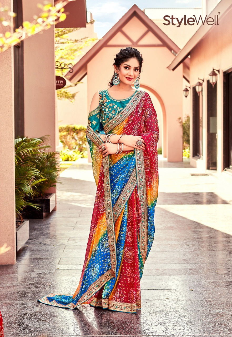 Mangalam Vol 2 By Stylewell Bandhej Wedding Sarees Catalog